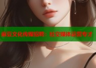 麻豆文化传媒招聘：社交媒体运营专才